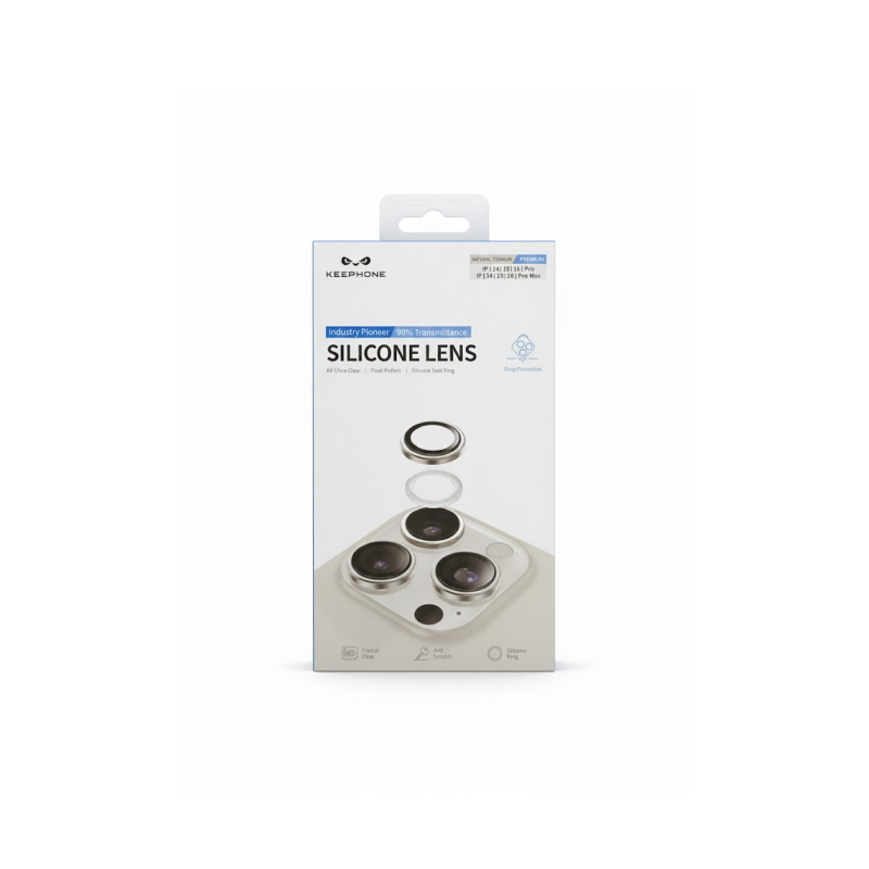 Защитное стекло на Камеру KEEPHONE KP-SPL 013 SILICONE LENS Iphone 16Pro/16Pro M (Natural Tit)