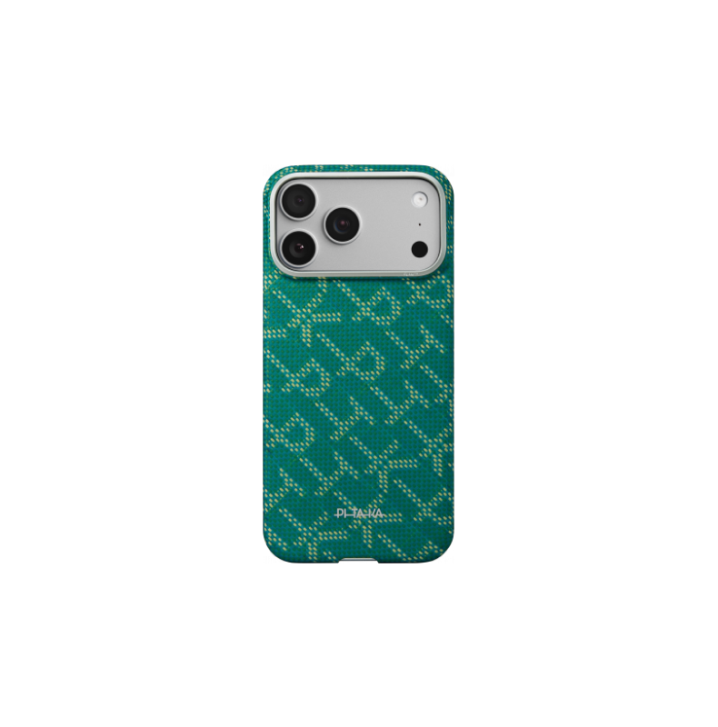 Чехол для iPhone 17 Pro Max Monogram Gold/Green (Black/Gray)